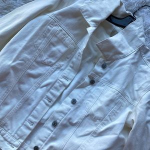 White oversized jean jacket - Anthropologie